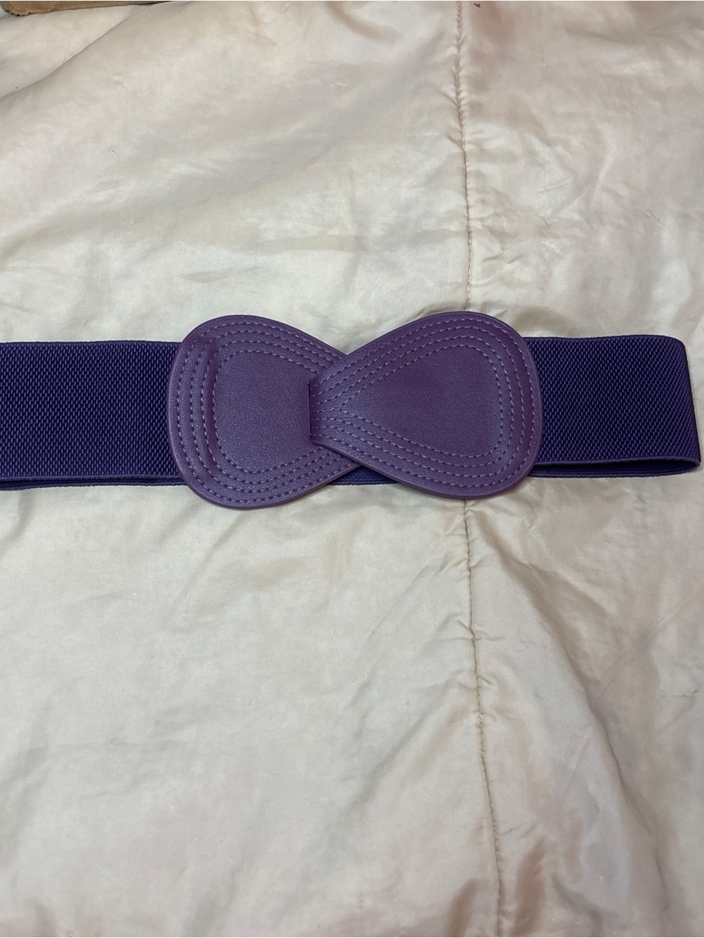 Women’s Eggplant Wide Waist Cinching Stretch Belt New Without Tags Size S-3x - Picture 2 of 5